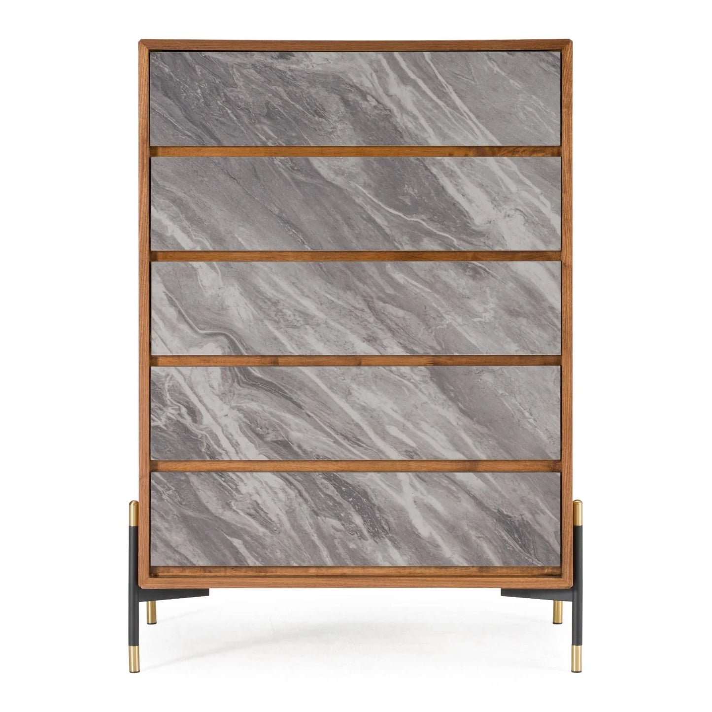 Luxury Modern Volcanic Slate 5-Drawer Chest European Style for Villa