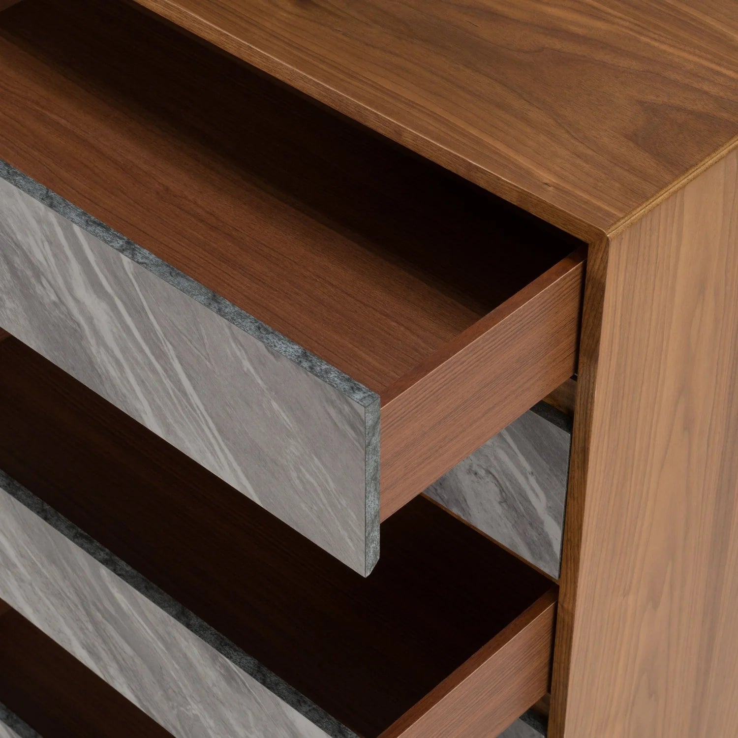 Luxury Modern Volcanic Slate 5-Drawer Chest European Style for Villa