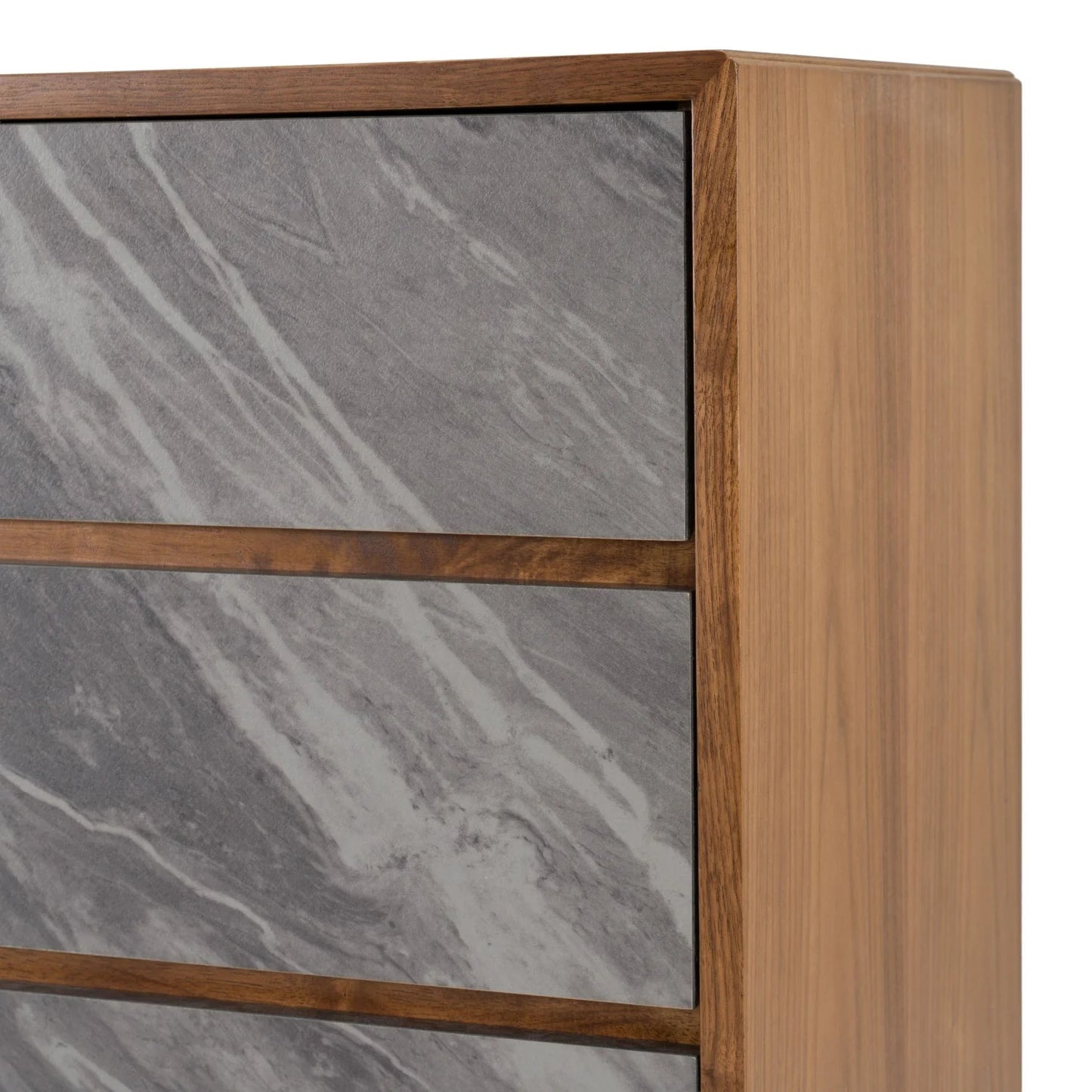 Luxury Modern Volcanic Slate 5-Drawer Chest European Style for Villa