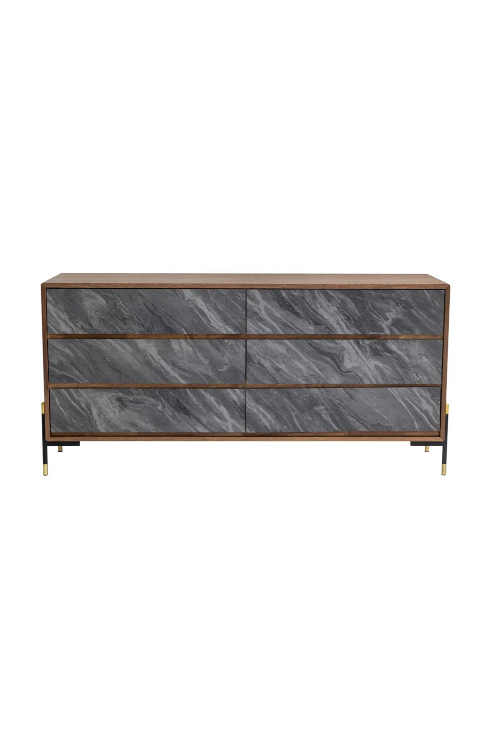 Luxury Modern Volcanic Slate 6-Drawer Dresser European Style for Villa