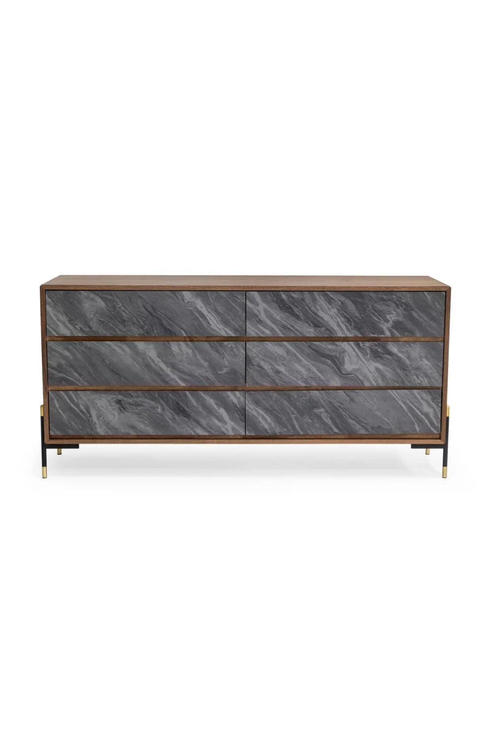 Luxury Modern Volcanic Slate 6-Drawer Dresser European Style for Villa