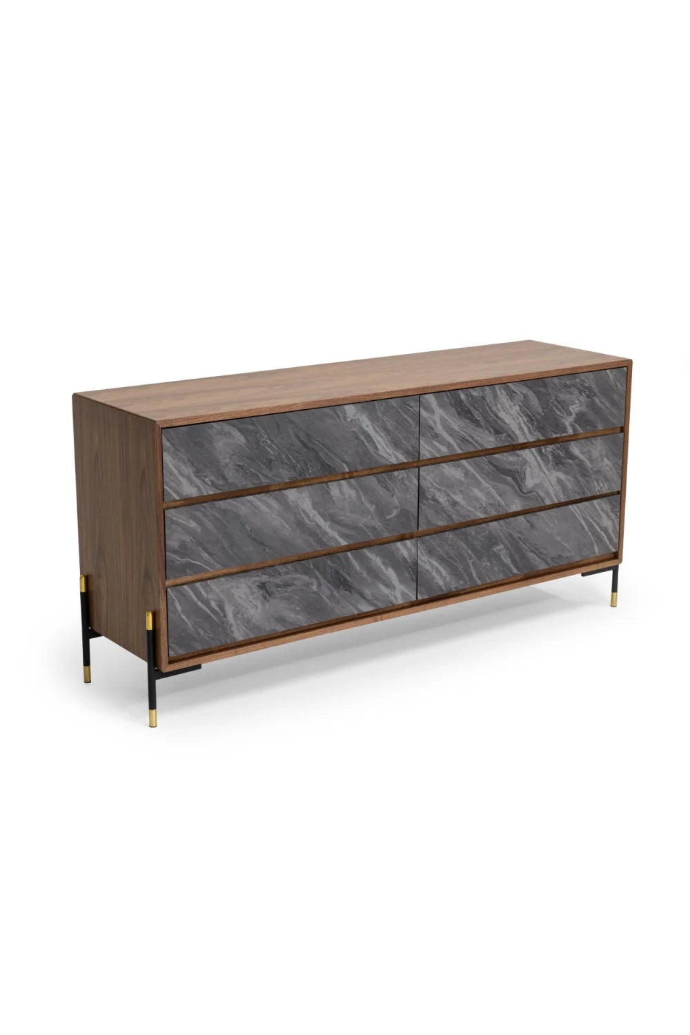 Luxury Modern Volcanic Slate 6-Drawer Dresser European Style for Villa