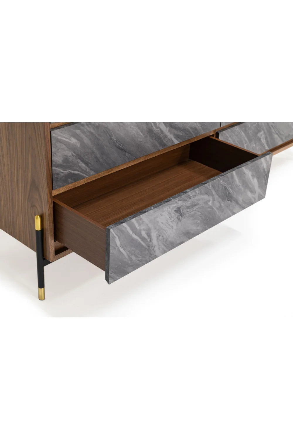 Luxury Modern Volcanic Slate 6-Drawer Dresser European Style for Villa