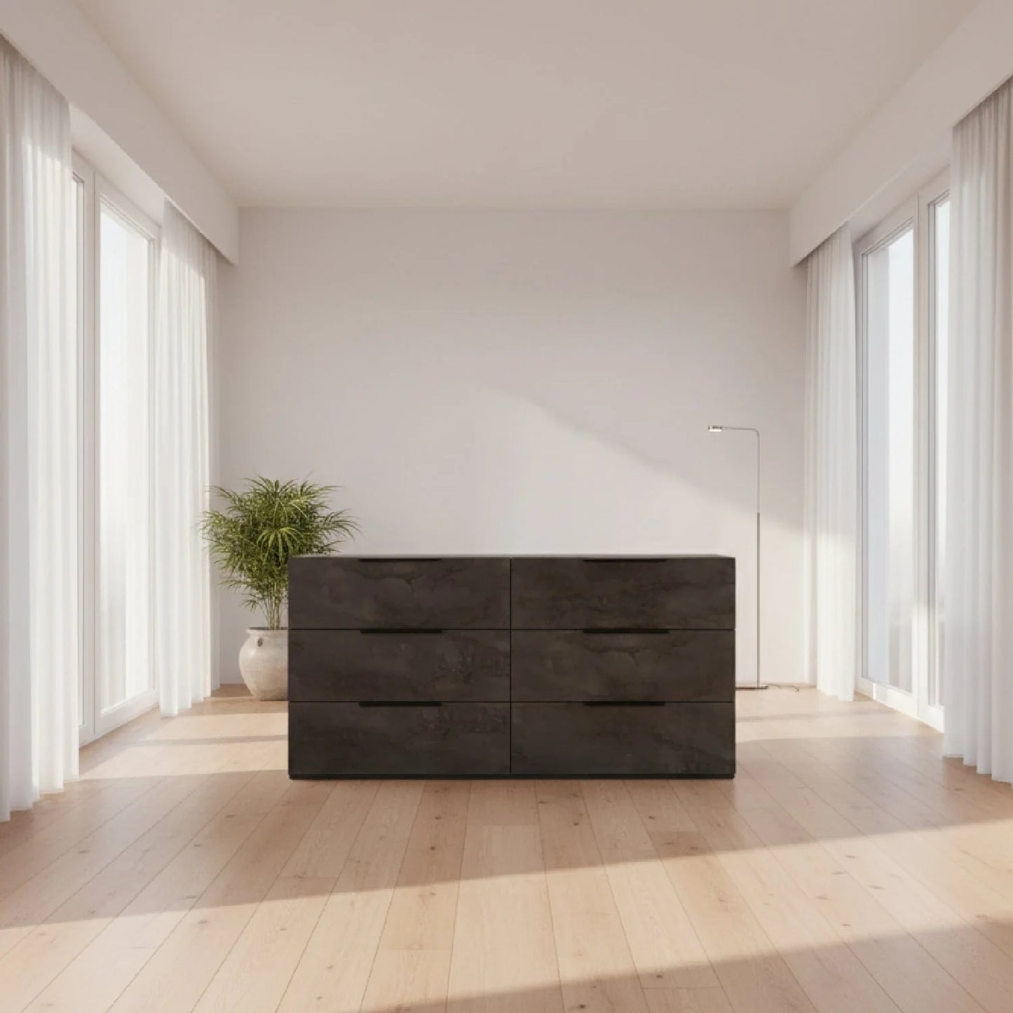 Luxury Modern Volcano Oxide 6-Drawer Dresser European Style for Villa