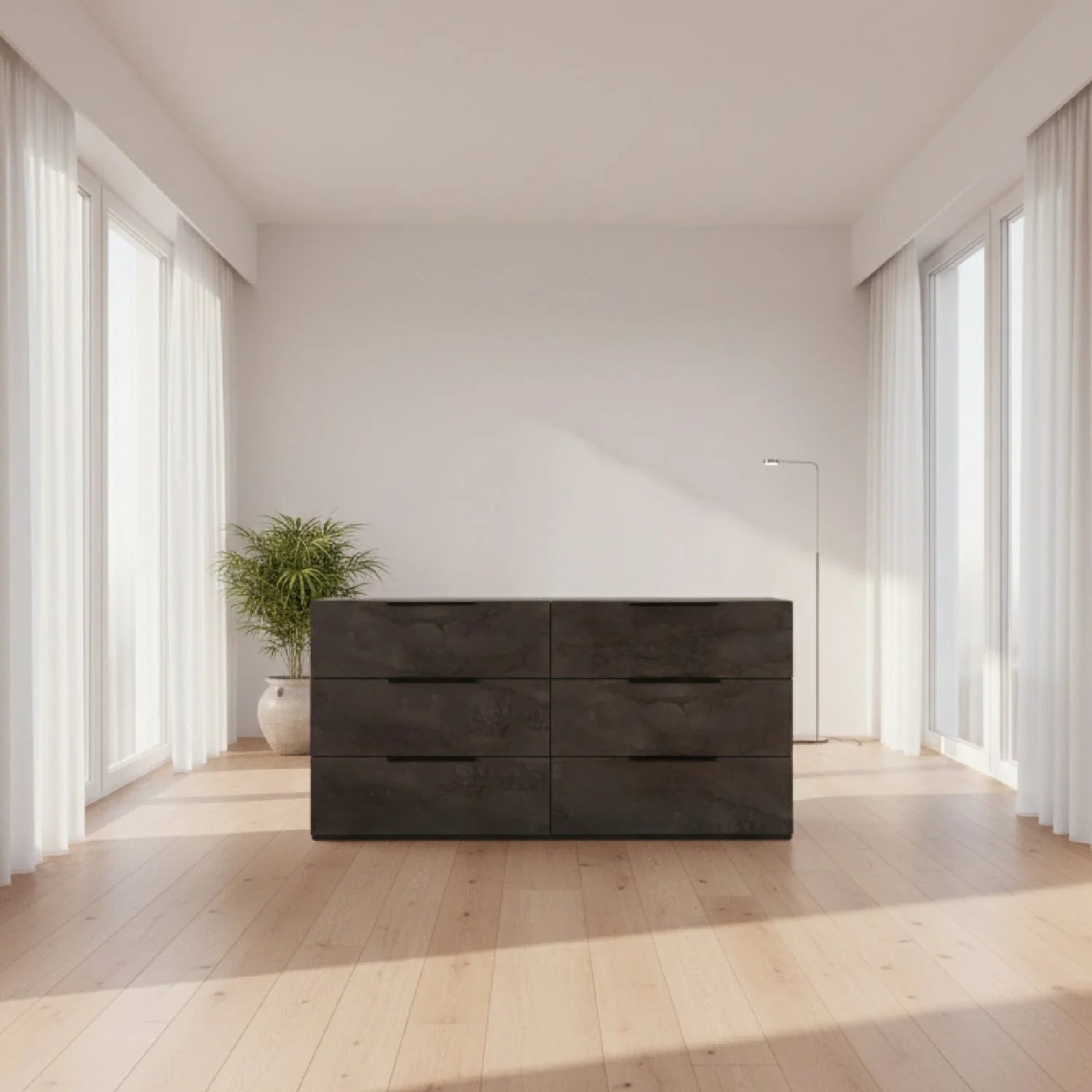 Luxury Modern Volcano Oxide 6-Drawer Dresser European Style for Villa