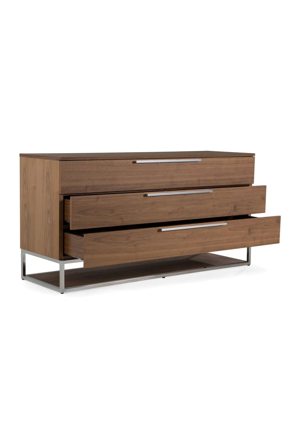 Luxury Modern Walnut 3-Drawer Dresser European Style for Villa