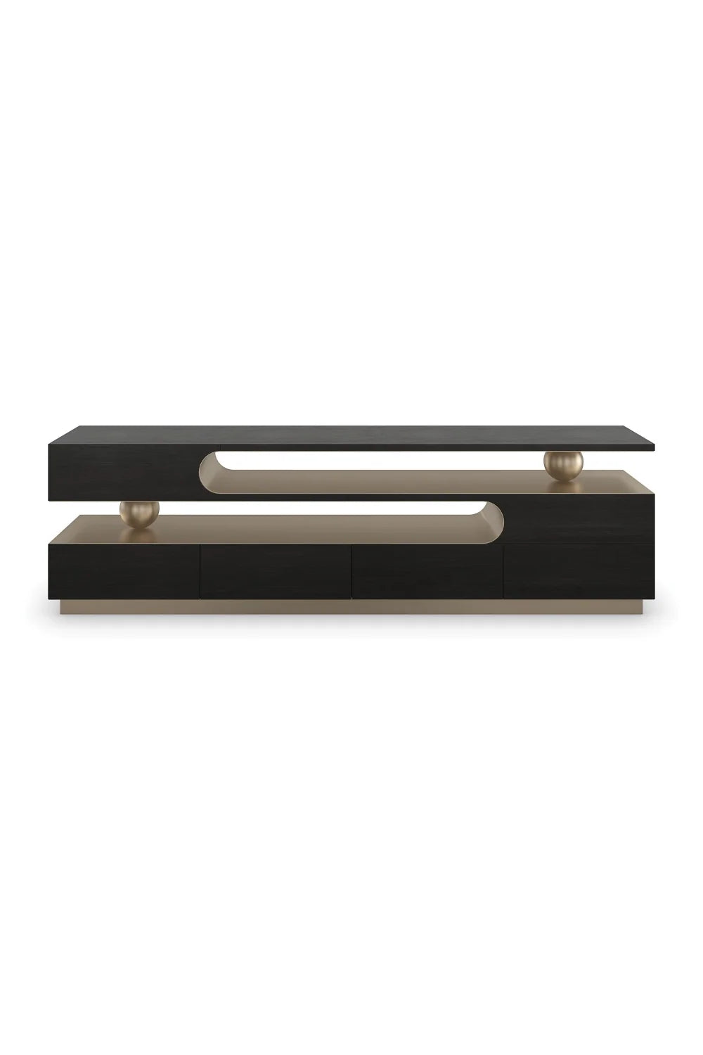 Luxury Modern Walnut 4-Drawer Media Unit Modern Italian Style for Villa