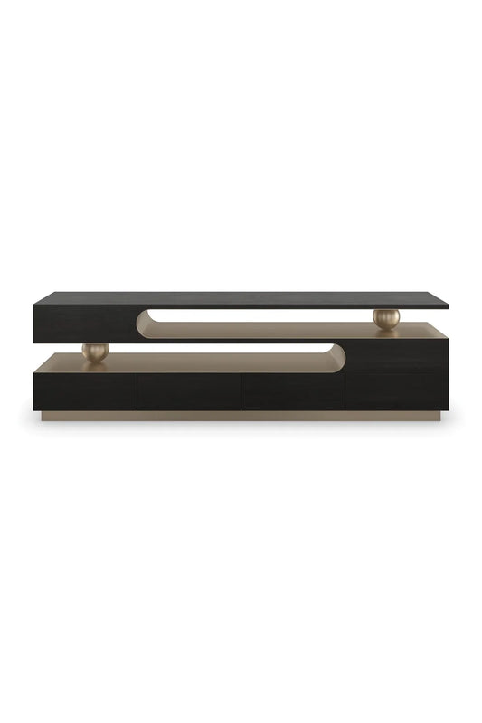 Luxury Modern Walnut 4-Drawer Media Unit Modern Italian Style for Villa