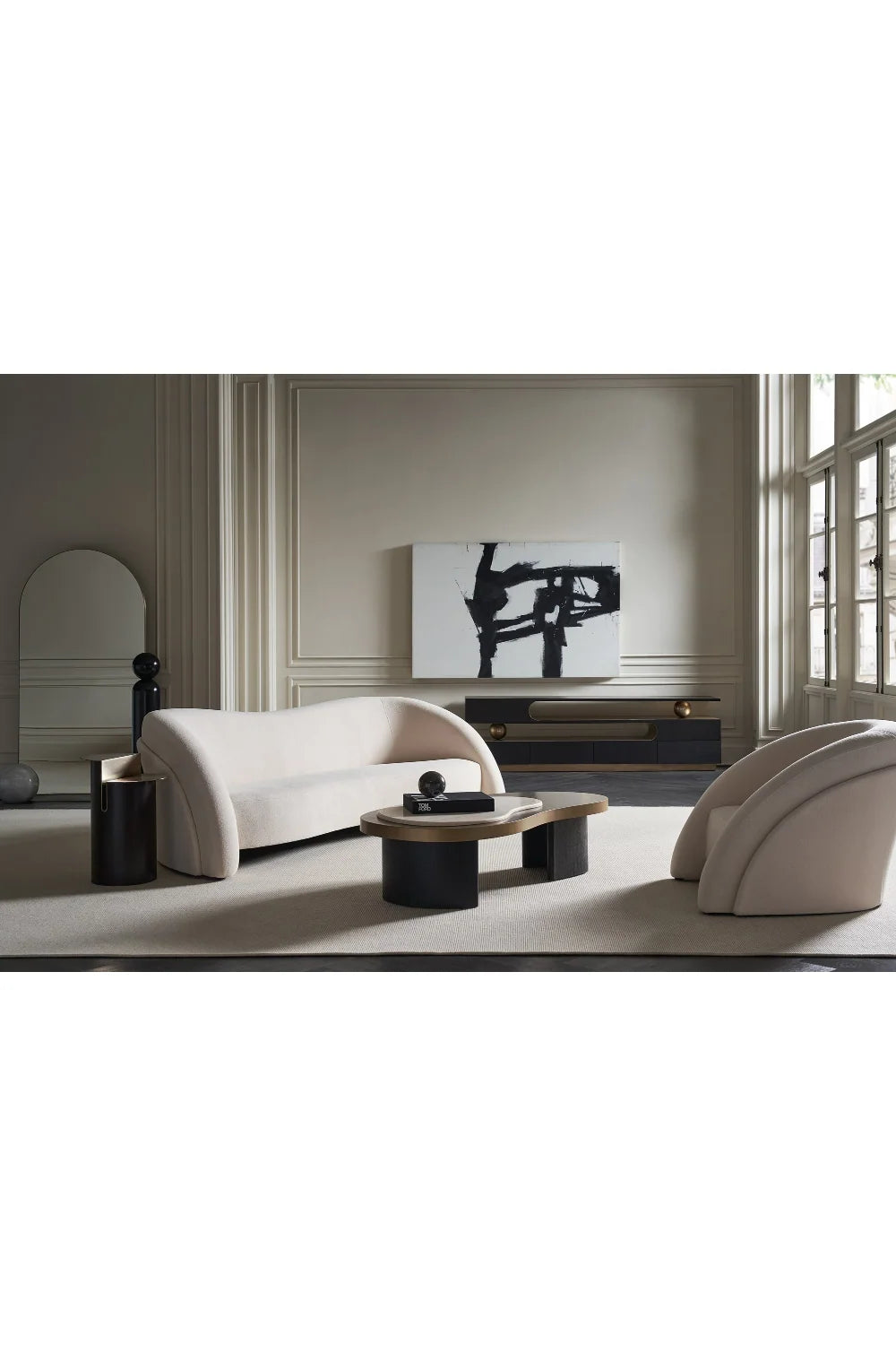 Luxury Modern Walnut 4-Drawer Media Unit Modern Italian Style for Villa