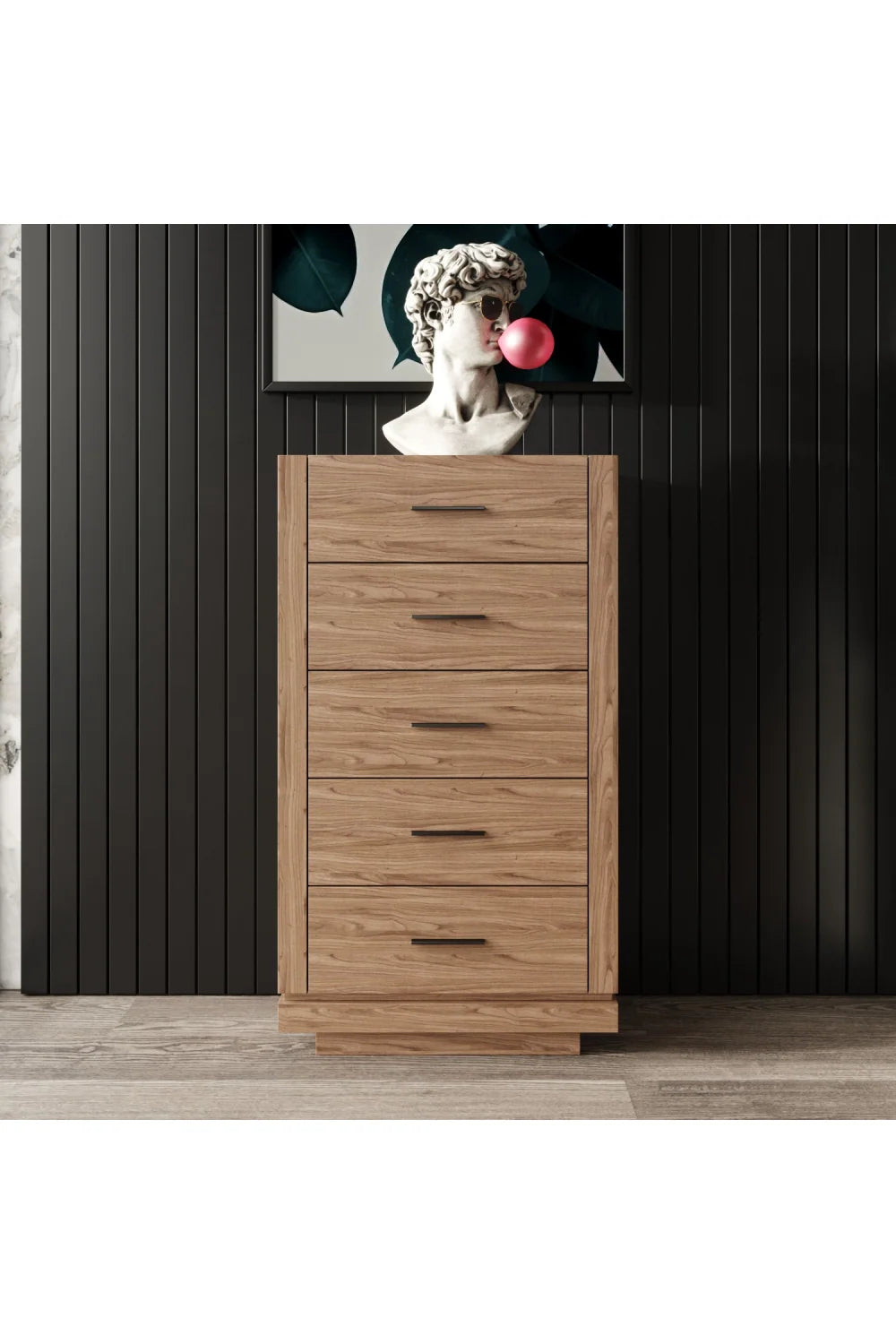 Luxury Modern Walnut 5-Drawer Dresser European Style for Villa