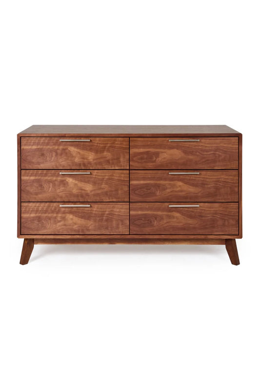 Luxury Modern Walnut 6-Drawer Dresser European Style for Villa