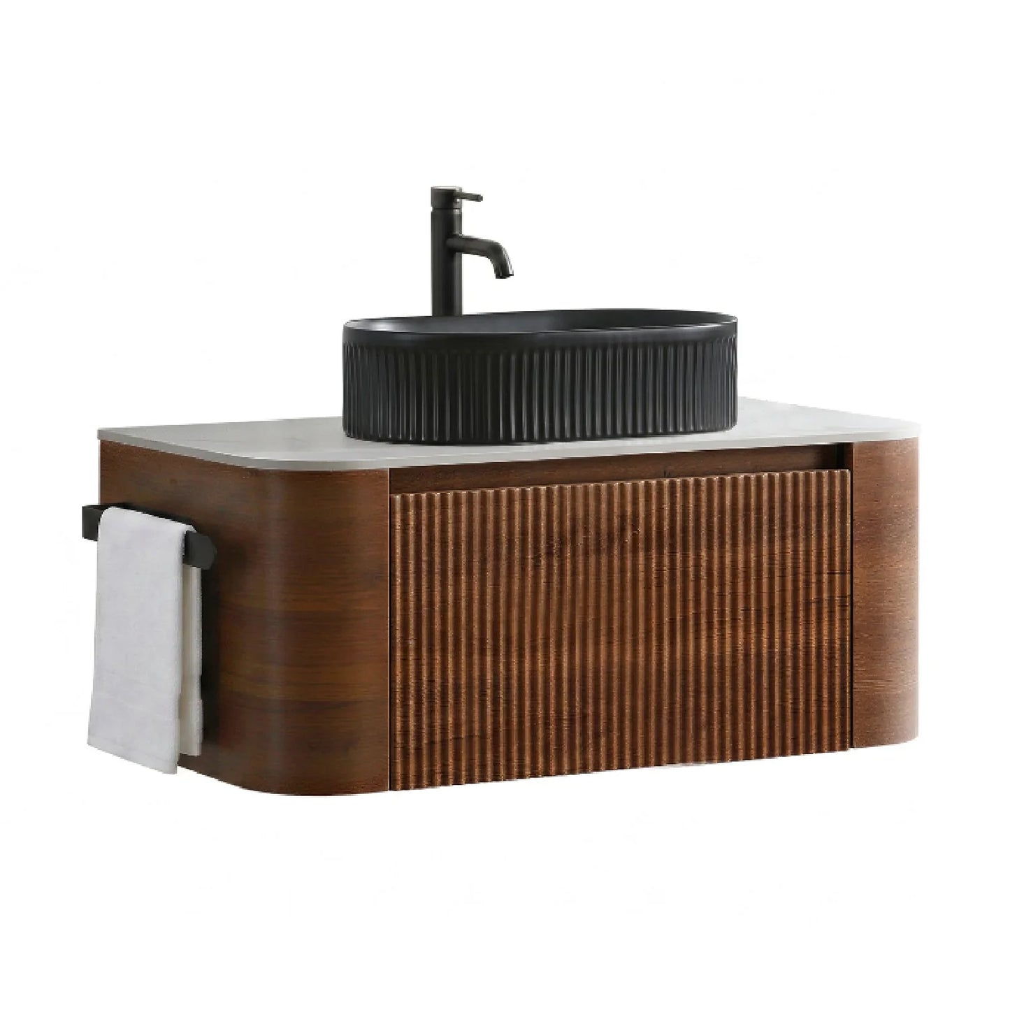 Luxury Modern Walnut Bathroom Vanity European Style for Villa