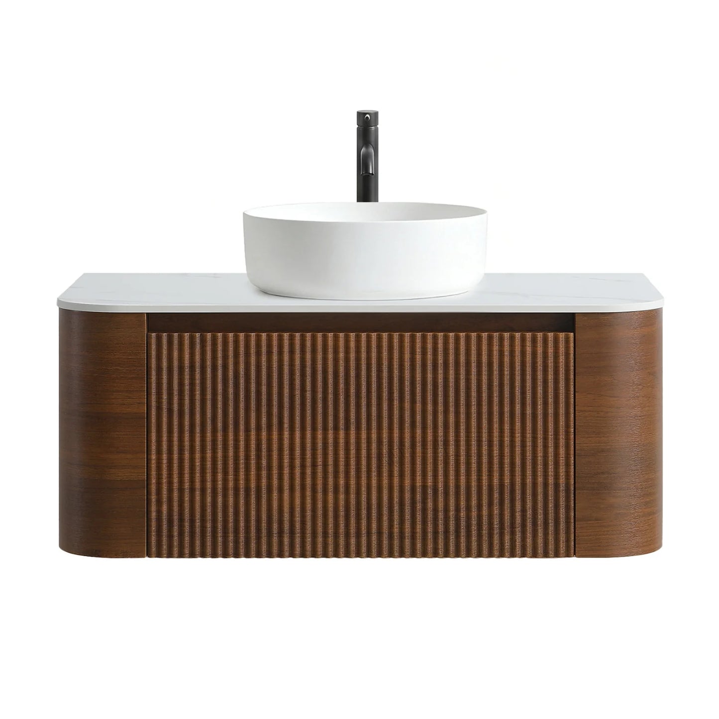 Luxury Modern Walnut Bathroom Vanity European Style for Villa