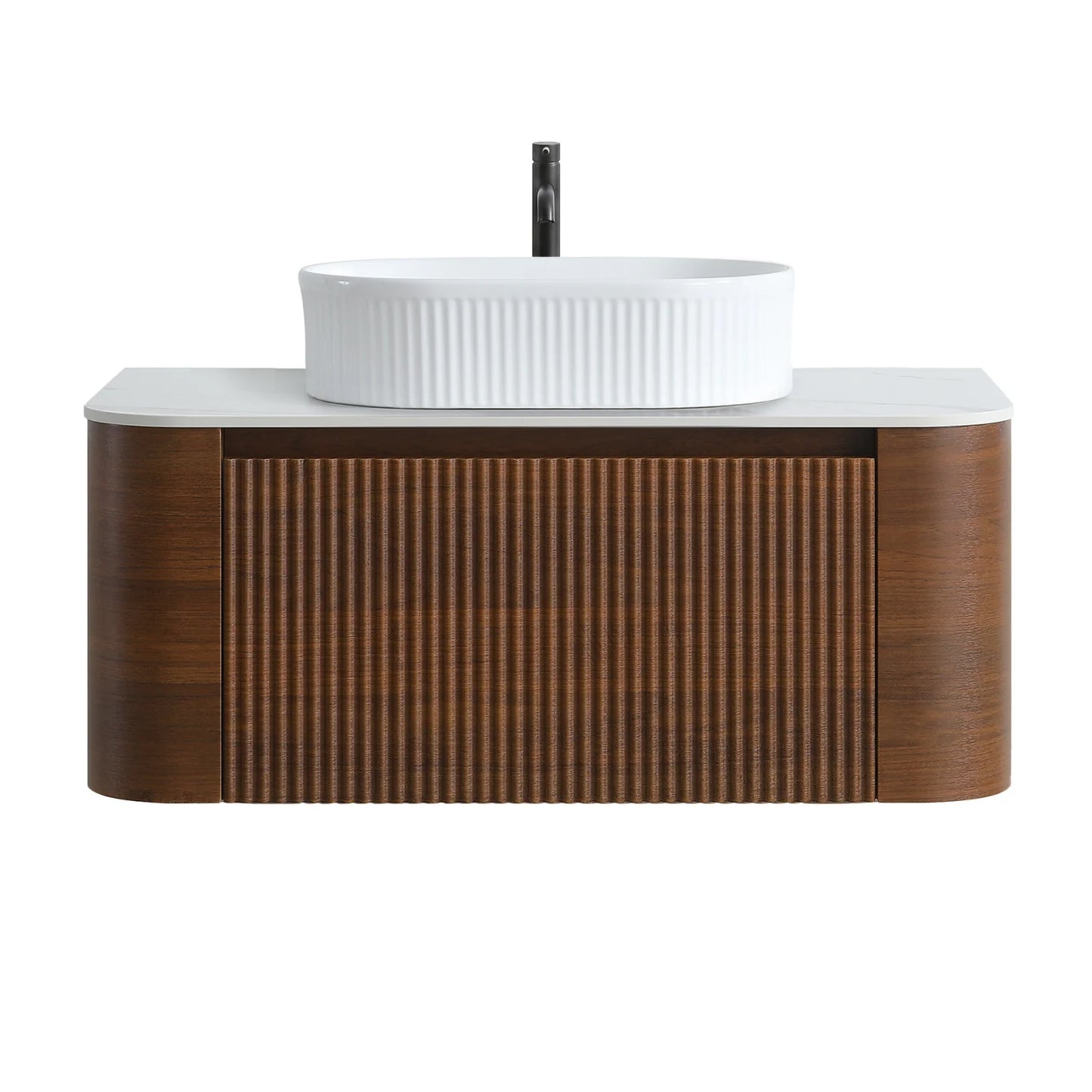 Luxury Modern Walnut Bathroom Vanity European Style for Villa