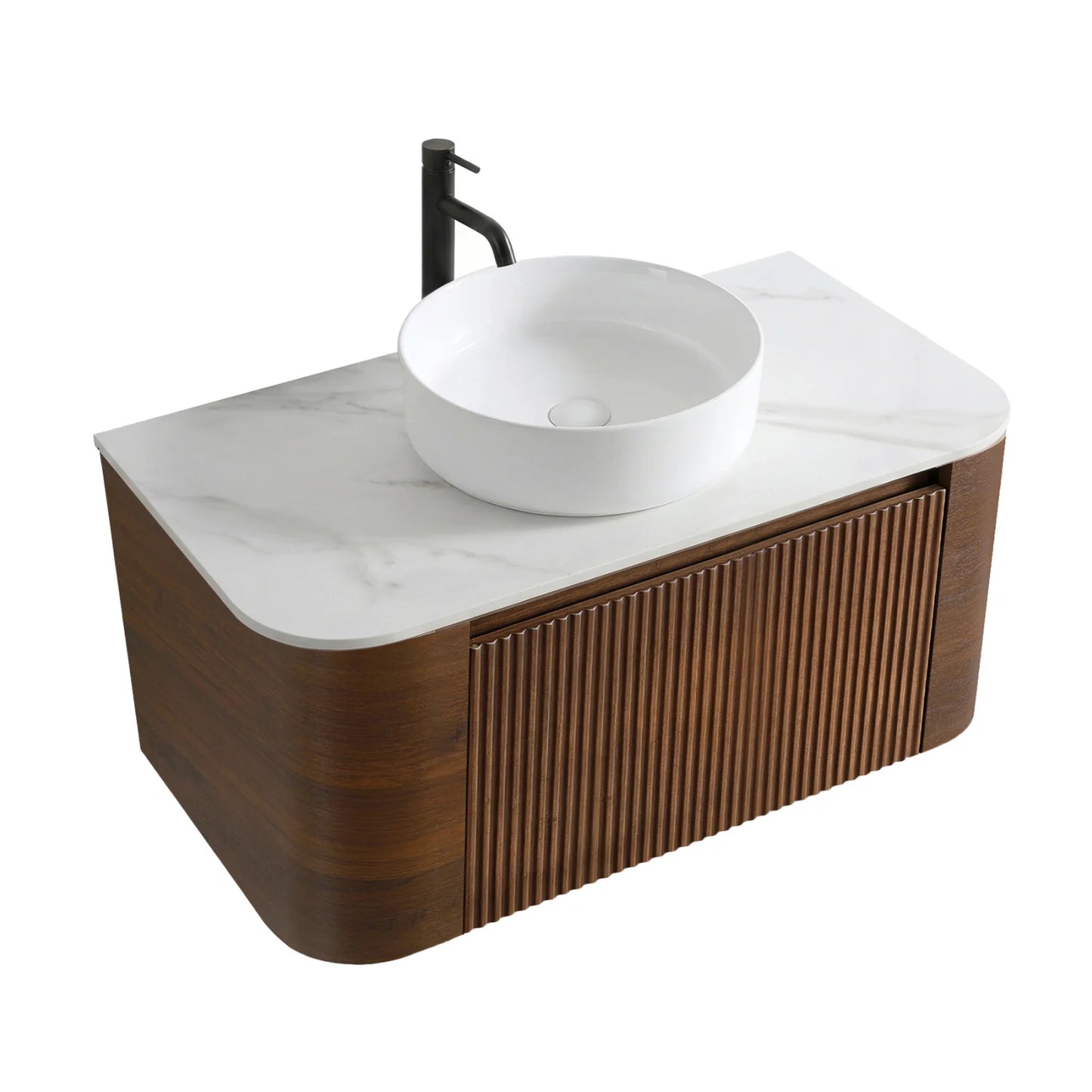 Luxury Modern Walnut Bathroom Vanity European Style for Villa