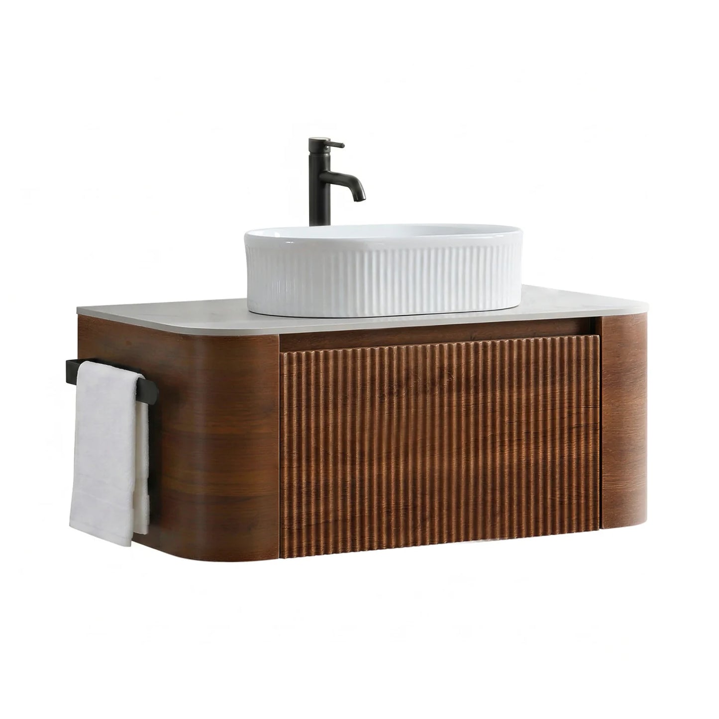Luxury Modern Walnut Bathroom Vanity European Style for Villa
