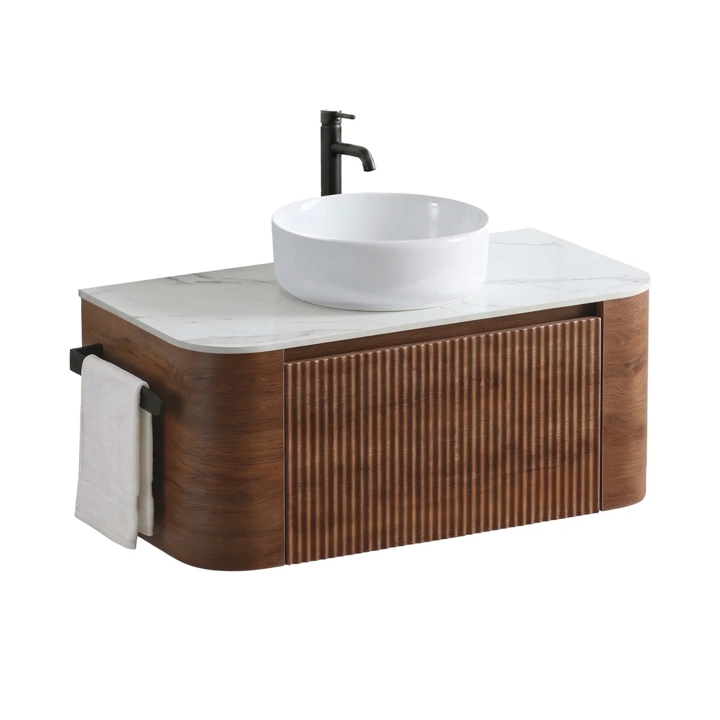 Luxury Modern Walnut Bathroom Vanity European Style for Villa