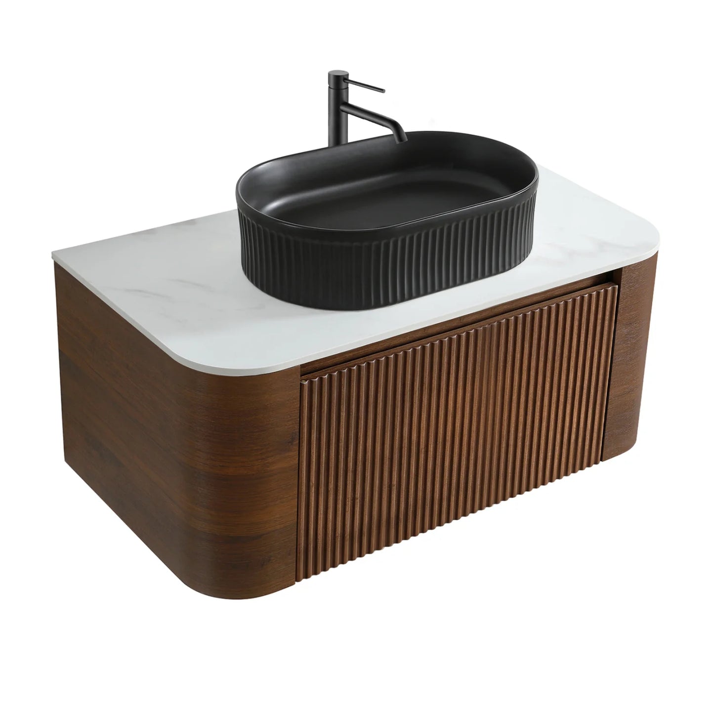 Luxury Modern Walnut Bathroom Vanity European Style for Villa
