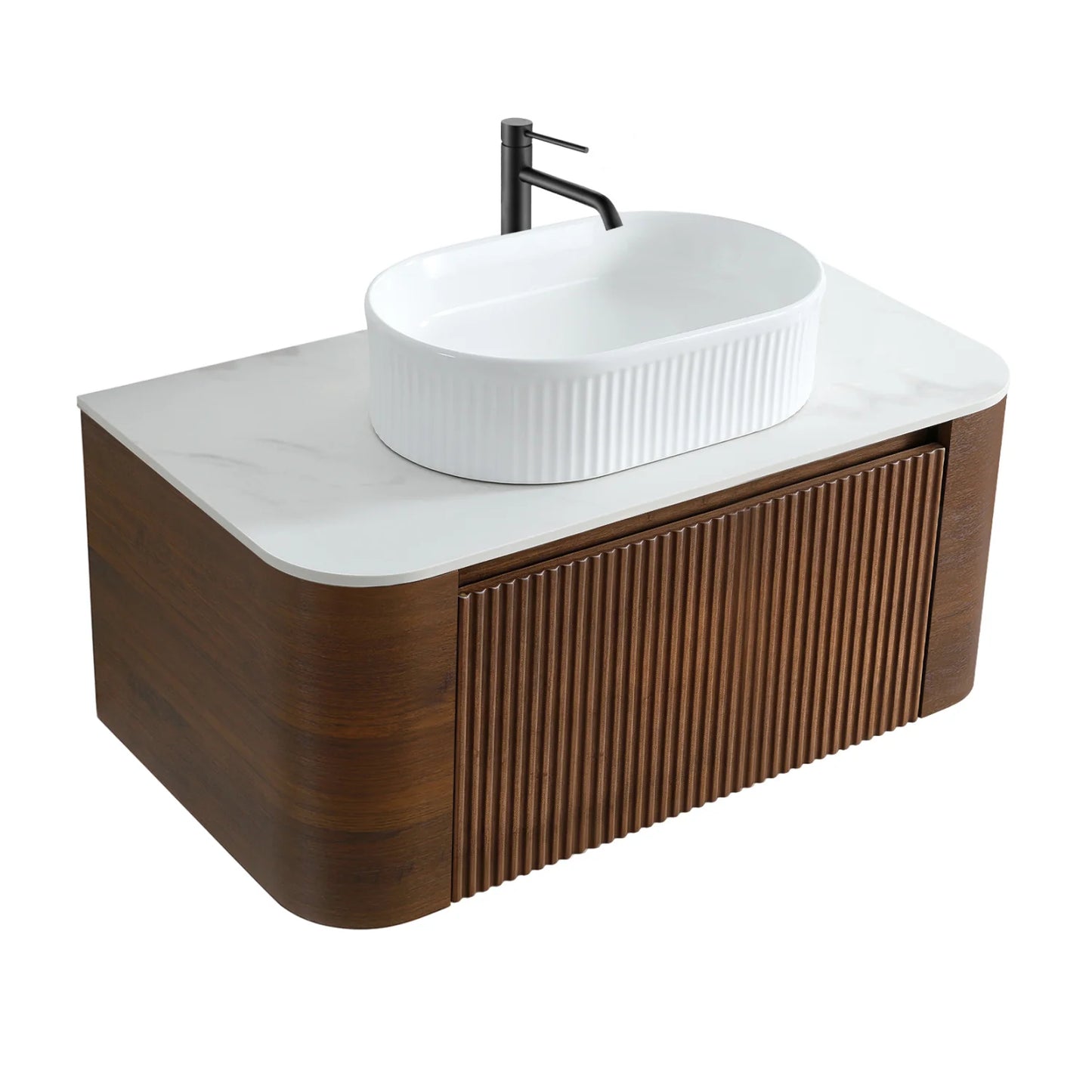 Luxury Modern Walnut Bathroom Vanity European Style for Villa