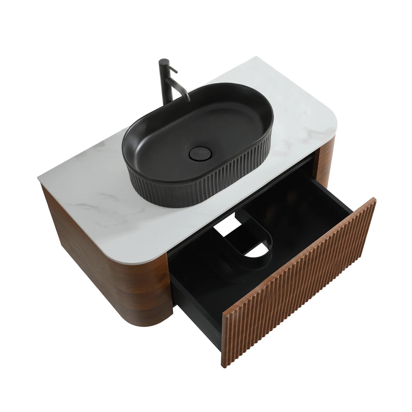 Luxury Modern Walnut Bathroom Vanity European Style for Villa