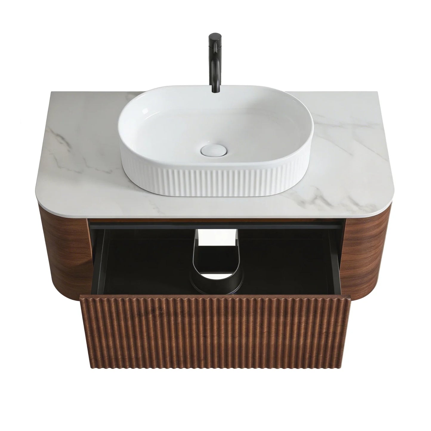 Luxury Modern Walnut Bathroom Vanity European Style for Villa