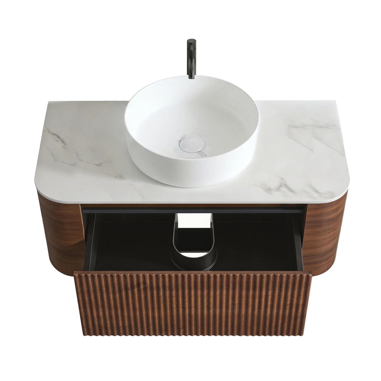 Luxury Modern Walnut Bathroom Vanity European Style for Villa