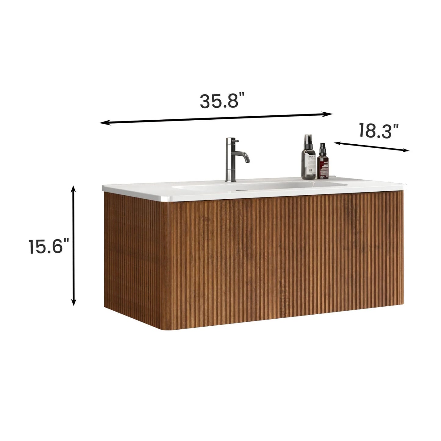 Luxury Modern Walnut Bathroom Vanity European Style for Villa
