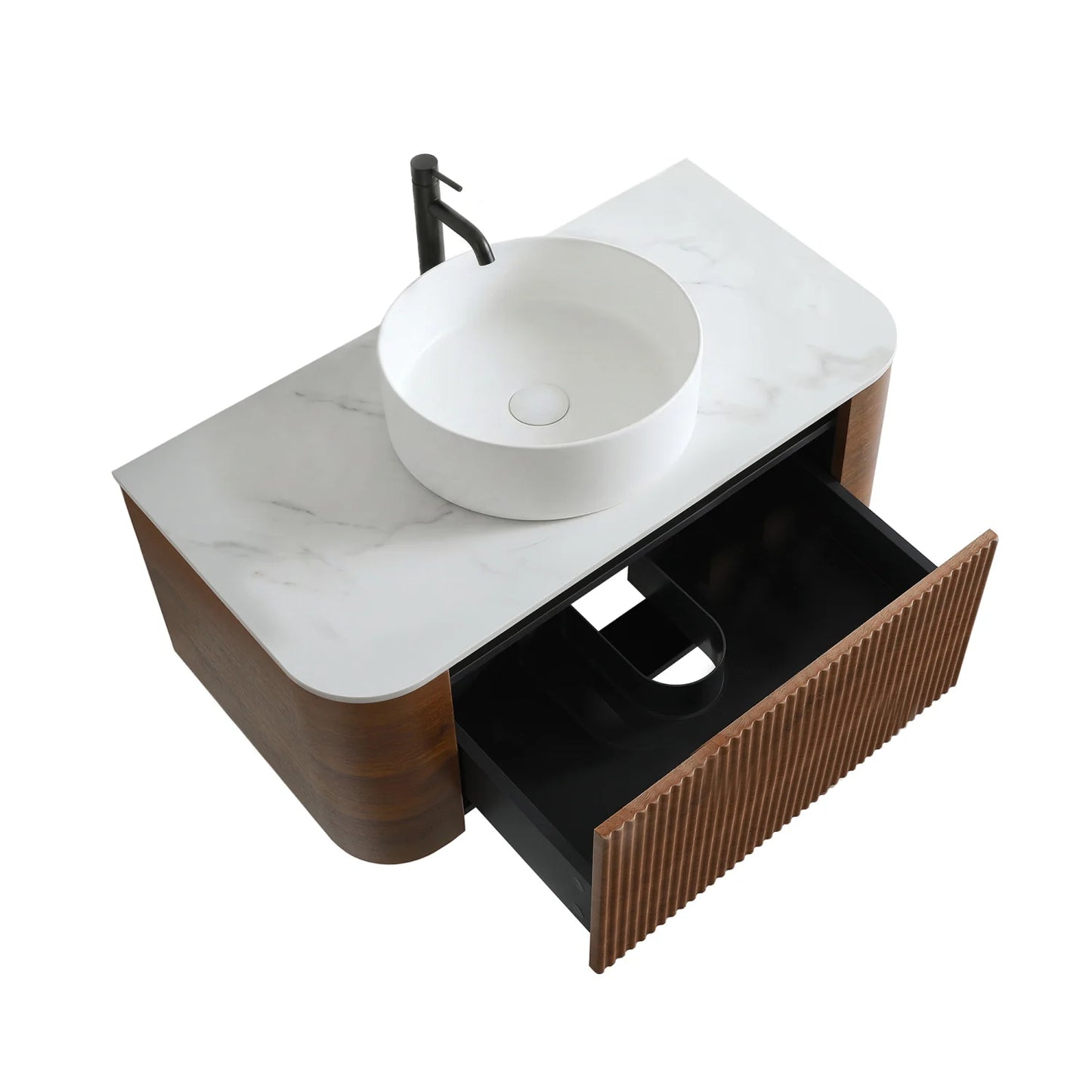 Luxury Modern Walnut Bathroom Vanity European Style for Villa