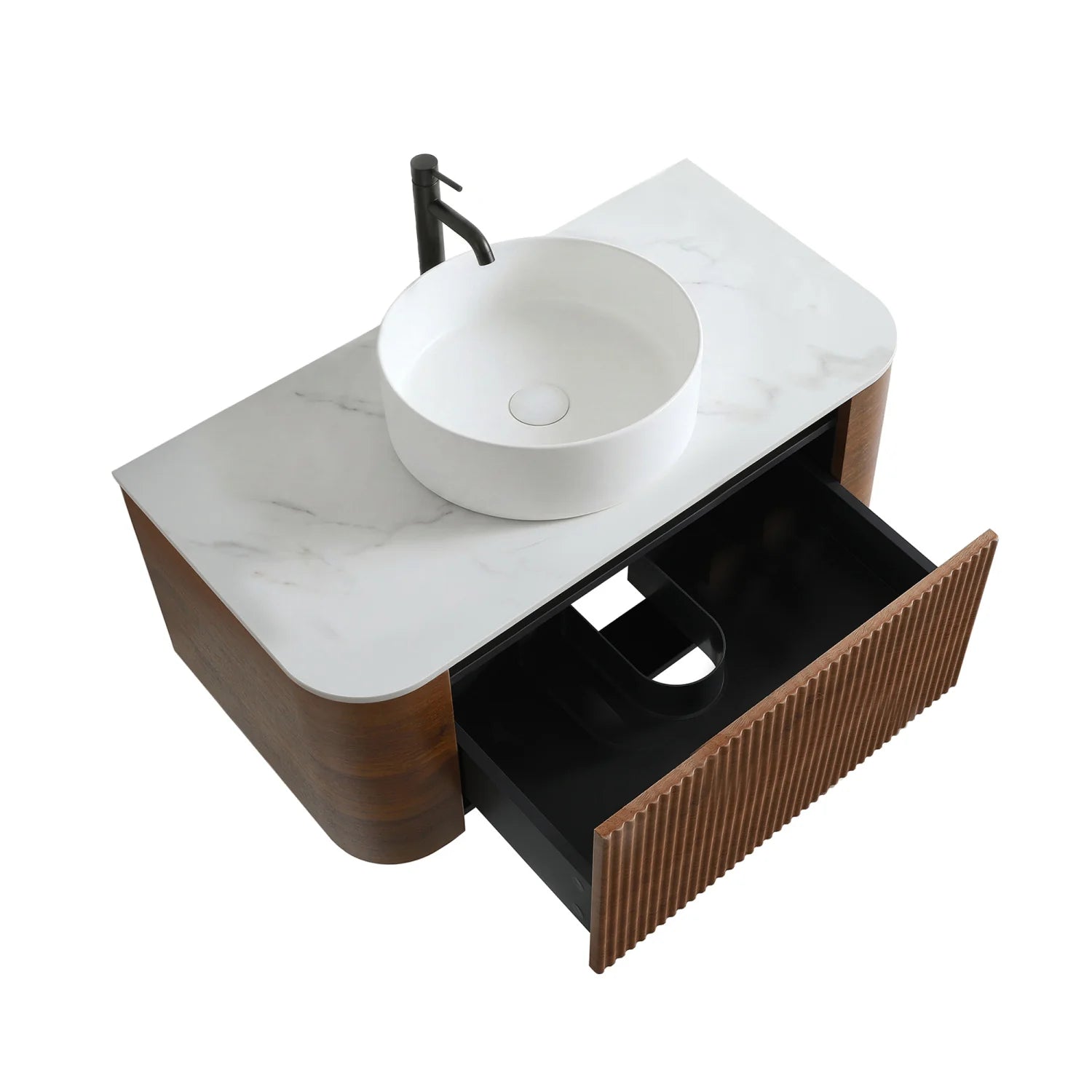 Luxury Modern Walnut Bathroom Vanity European Style for Villa