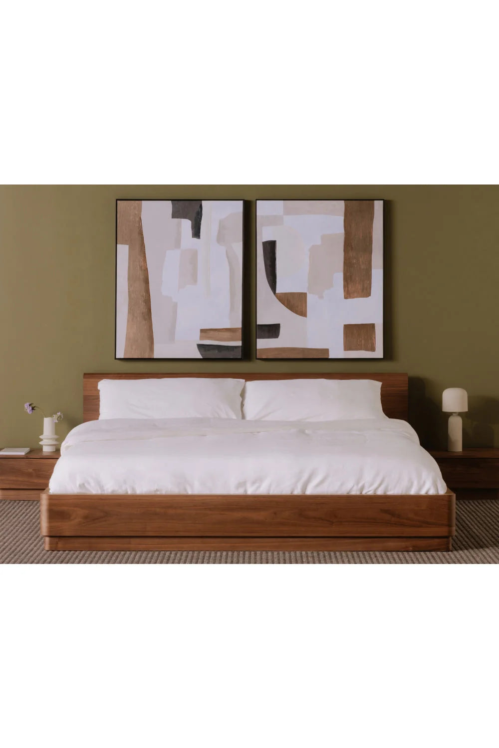 Luxury Modern Walnut Bed European Style for Villa