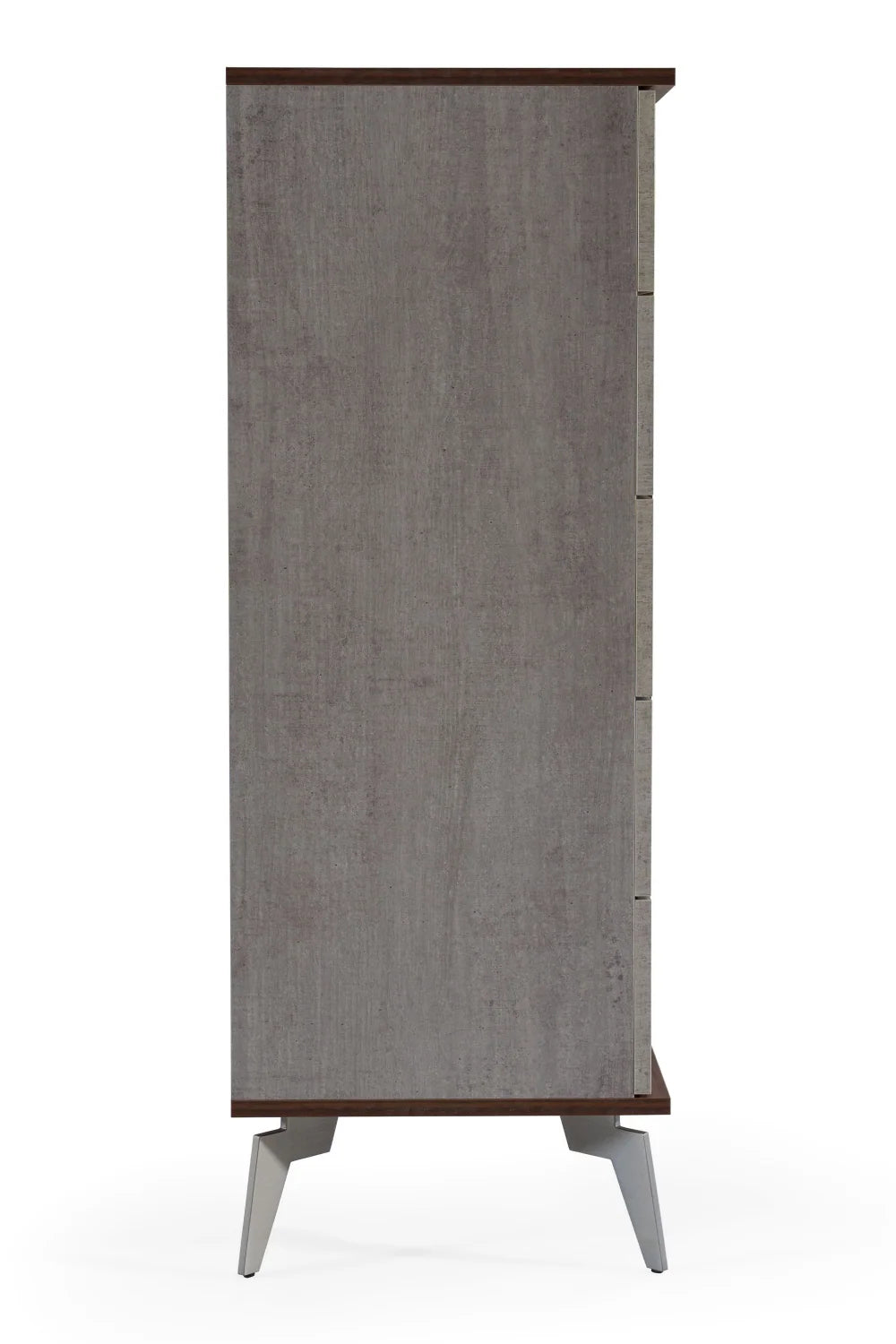 Luxury Modern Walnut Concrete 5-Drawer Chest European Style for Villa