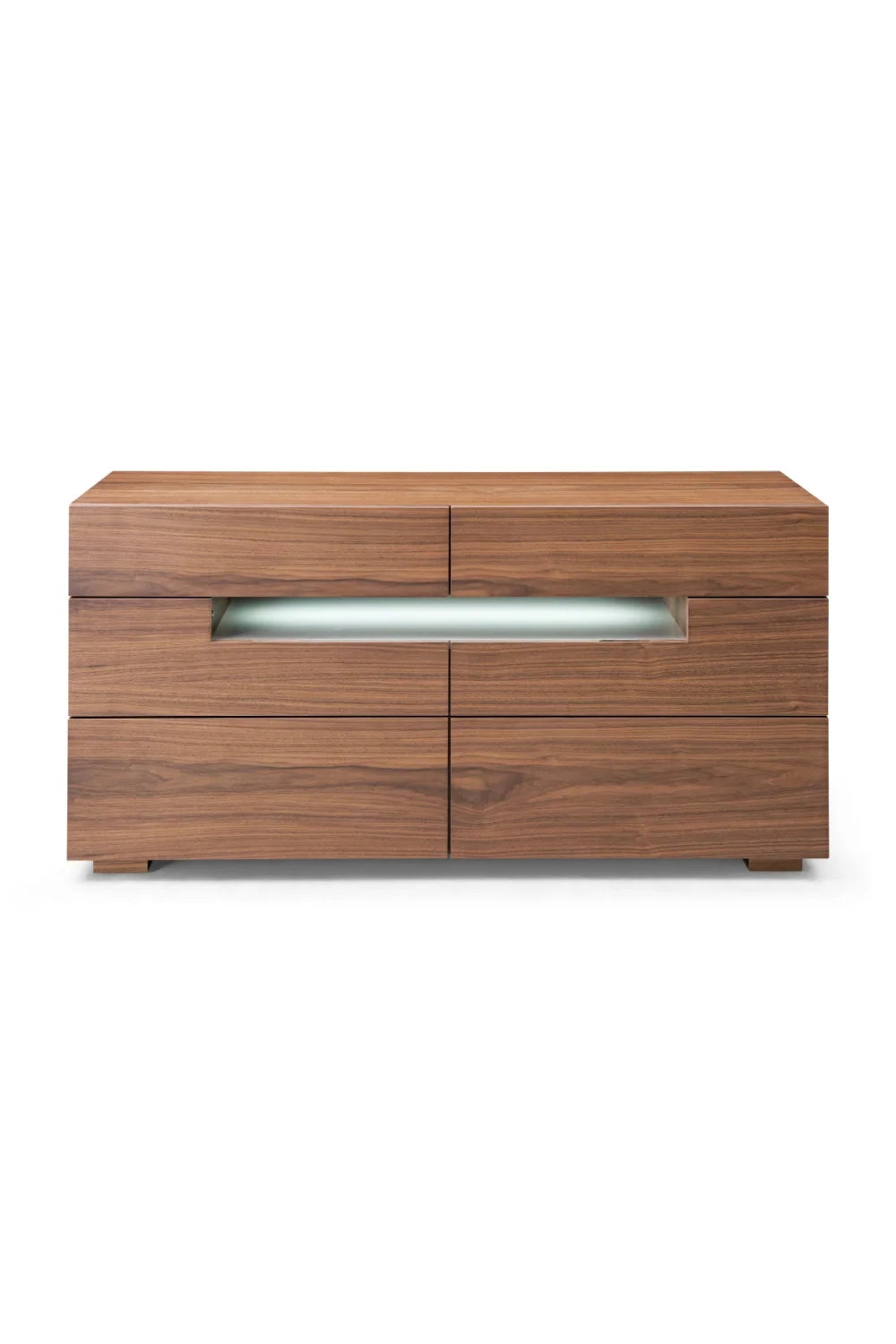Luxury Modern Walnut LED Dresser European Style for Villa