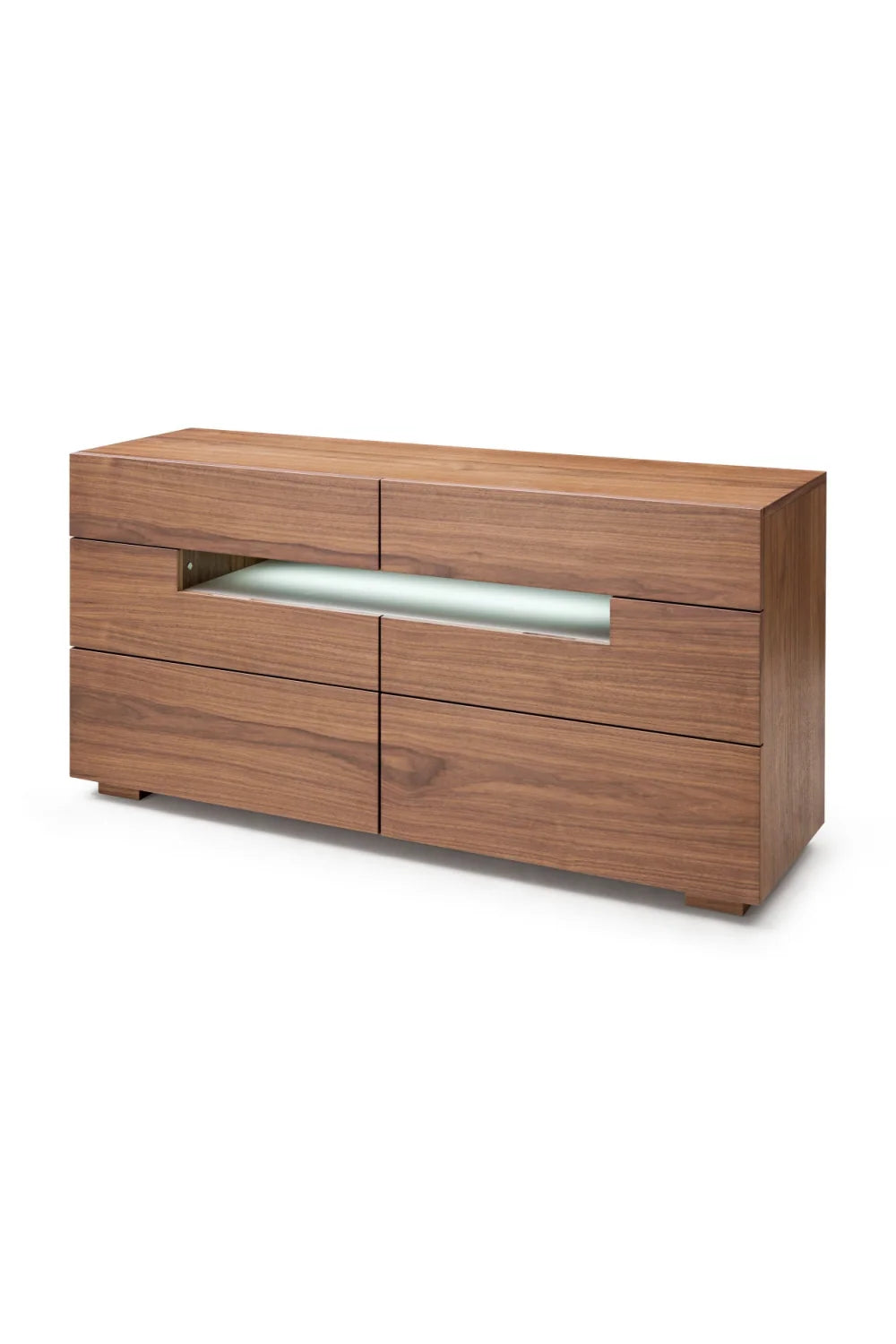 Luxury Modern Walnut LED Dresser European Style for Villa
