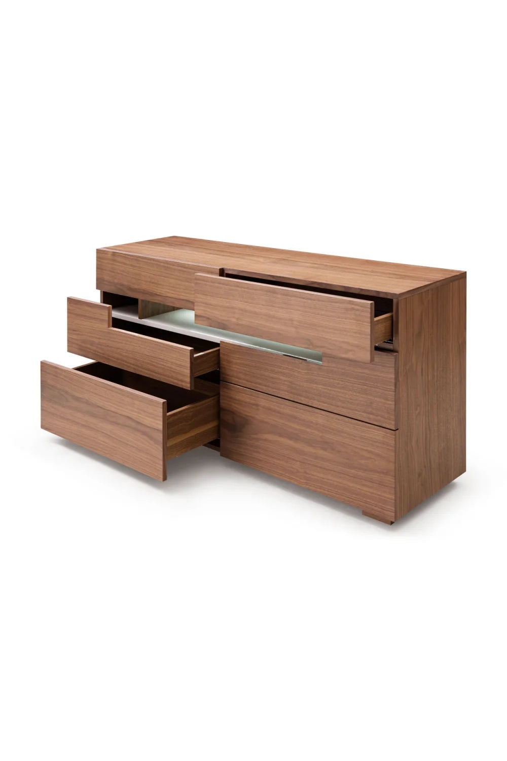 Luxury Modern Walnut LED Dresser European Style for Villa