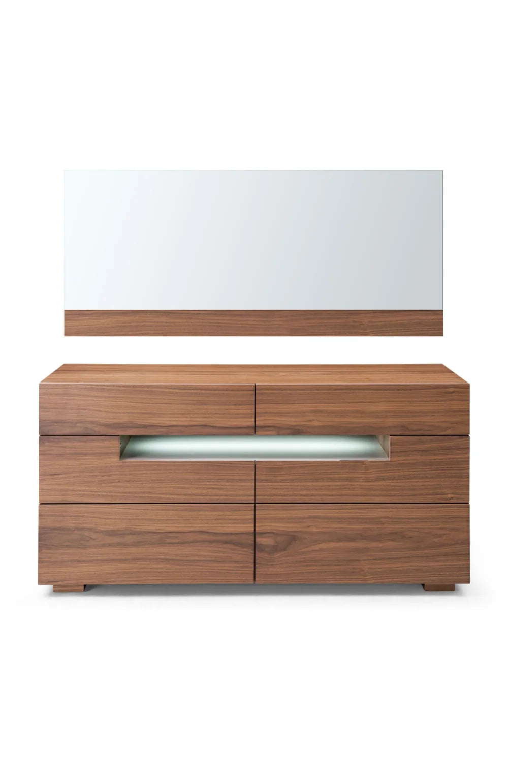 Luxury Modern Walnut LED Dresser European Style for Villa