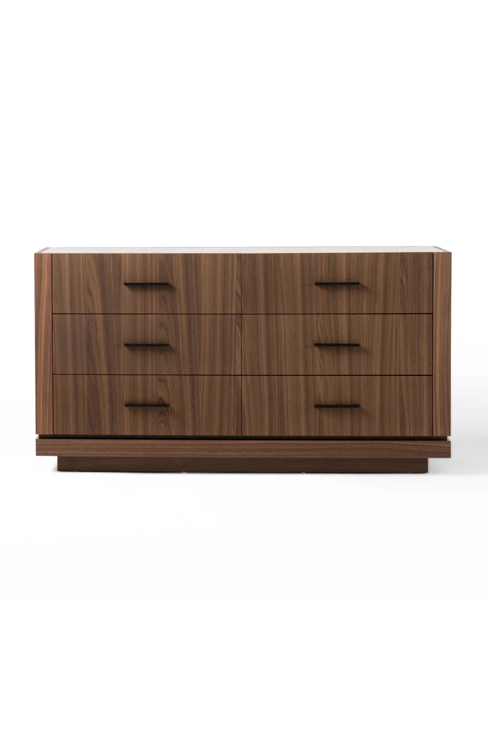Luxury Modern Walnut Six Drawer Dresser European Style for Villa