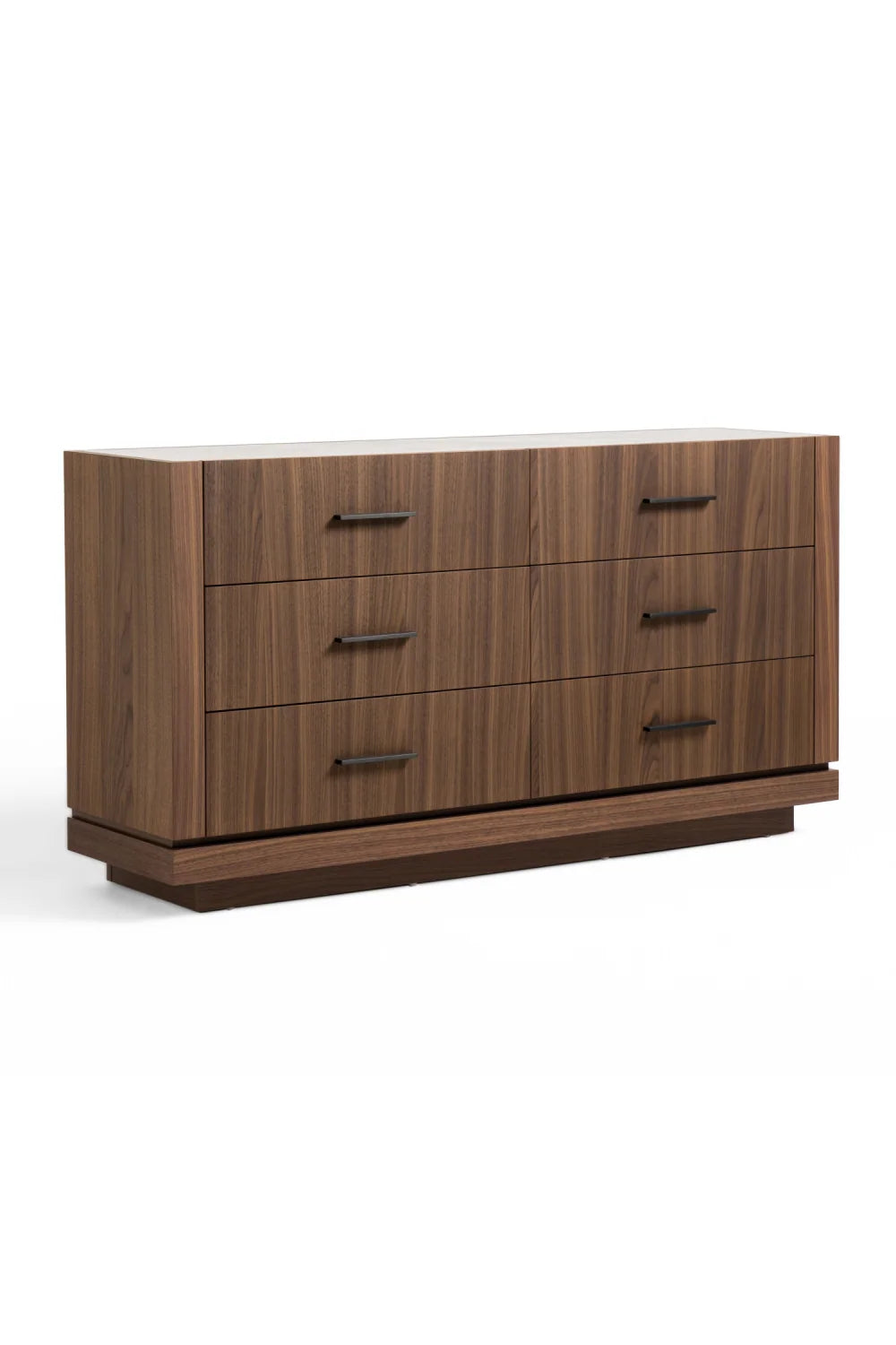 Luxury Modern Walnut Six Drawer Dresser European Style for Villa