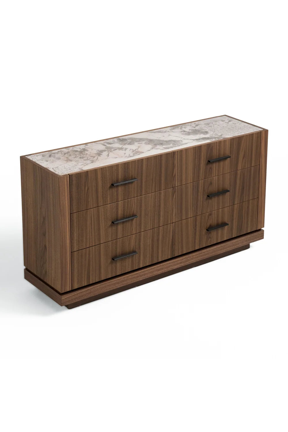 Luxury Modern Walnut Six Drawer Dresser European Style for Villa