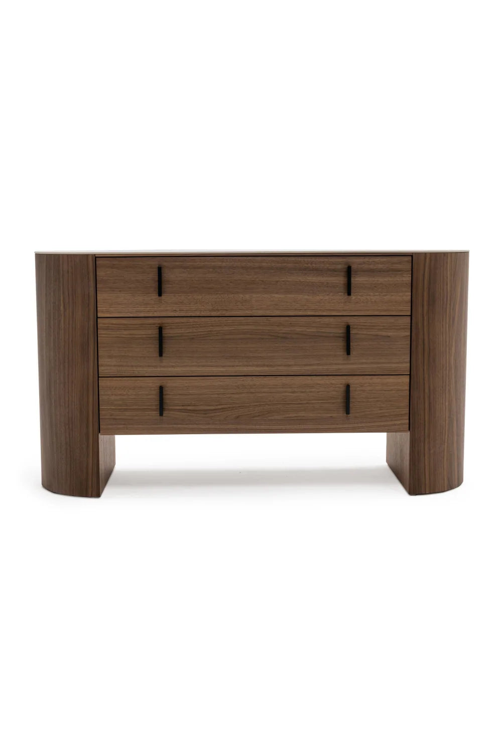 Luxury Modern Walnut Veneer 3-Drawer Dresser European Style for Villa