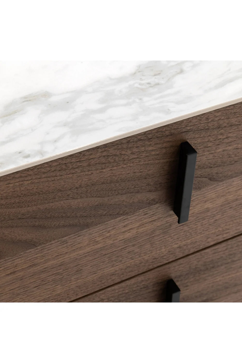 Luxury Modern Walnut Veneer 3-Drawer Dresser European Style for Villa