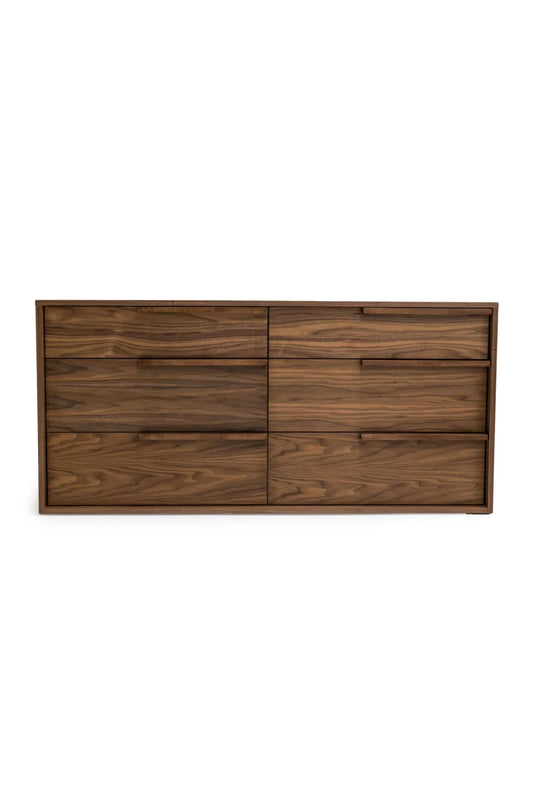 Luxury Modern Walnut Veneer Dresser European Style for Villa