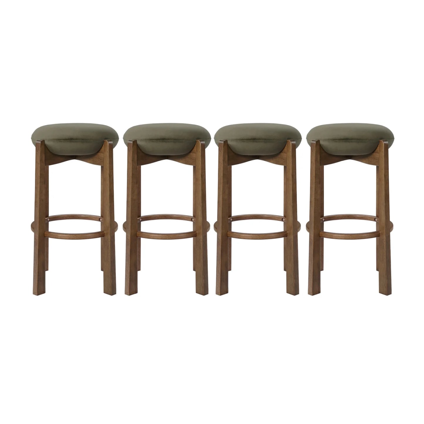 Luxury Modern Walnut Wood Bar Stool European Style for Villa
