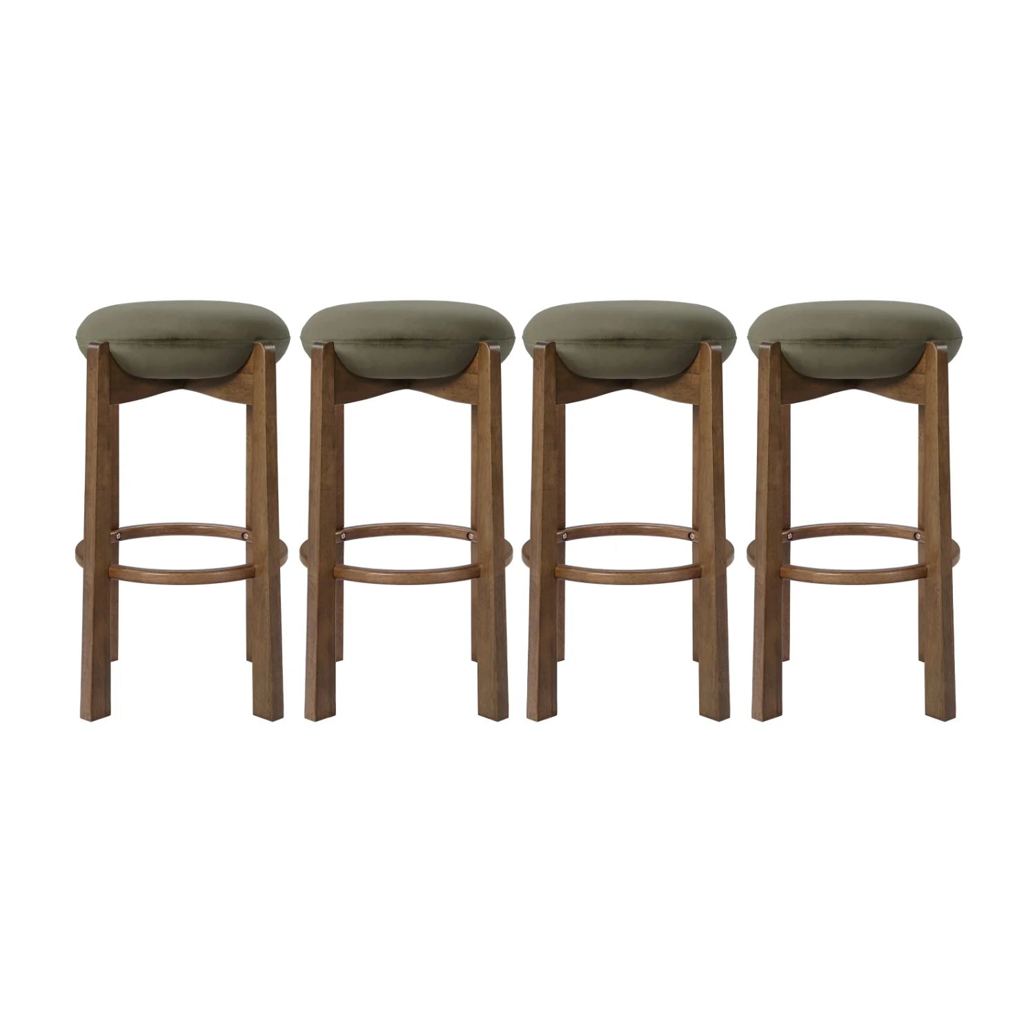 Luxury Modern Walnut Wood Bar Stool European Style for Villa