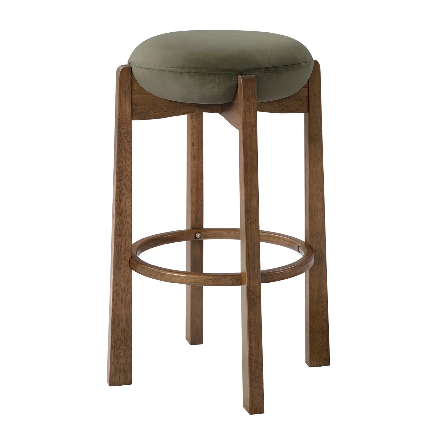 Luxury Modern Walnut Wood Bar Stool European Style for Villa