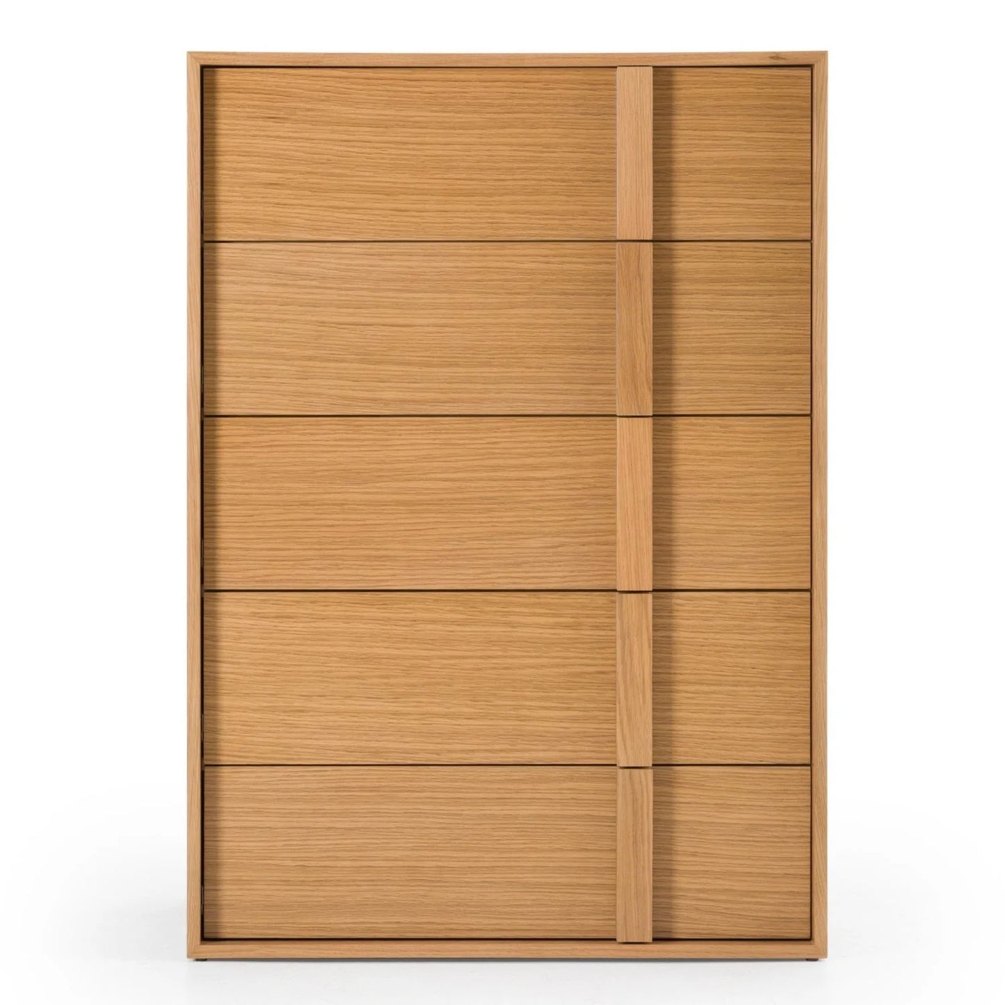 Luxury Modern Warm Oak 5-Drawer Chest European Style for Villa