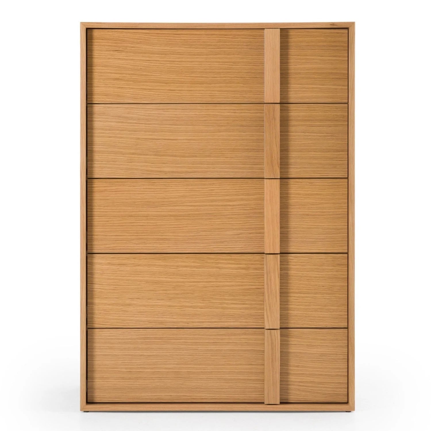 Luxury Modern Warm Oak 5-Drawer Chest European Style for Villa