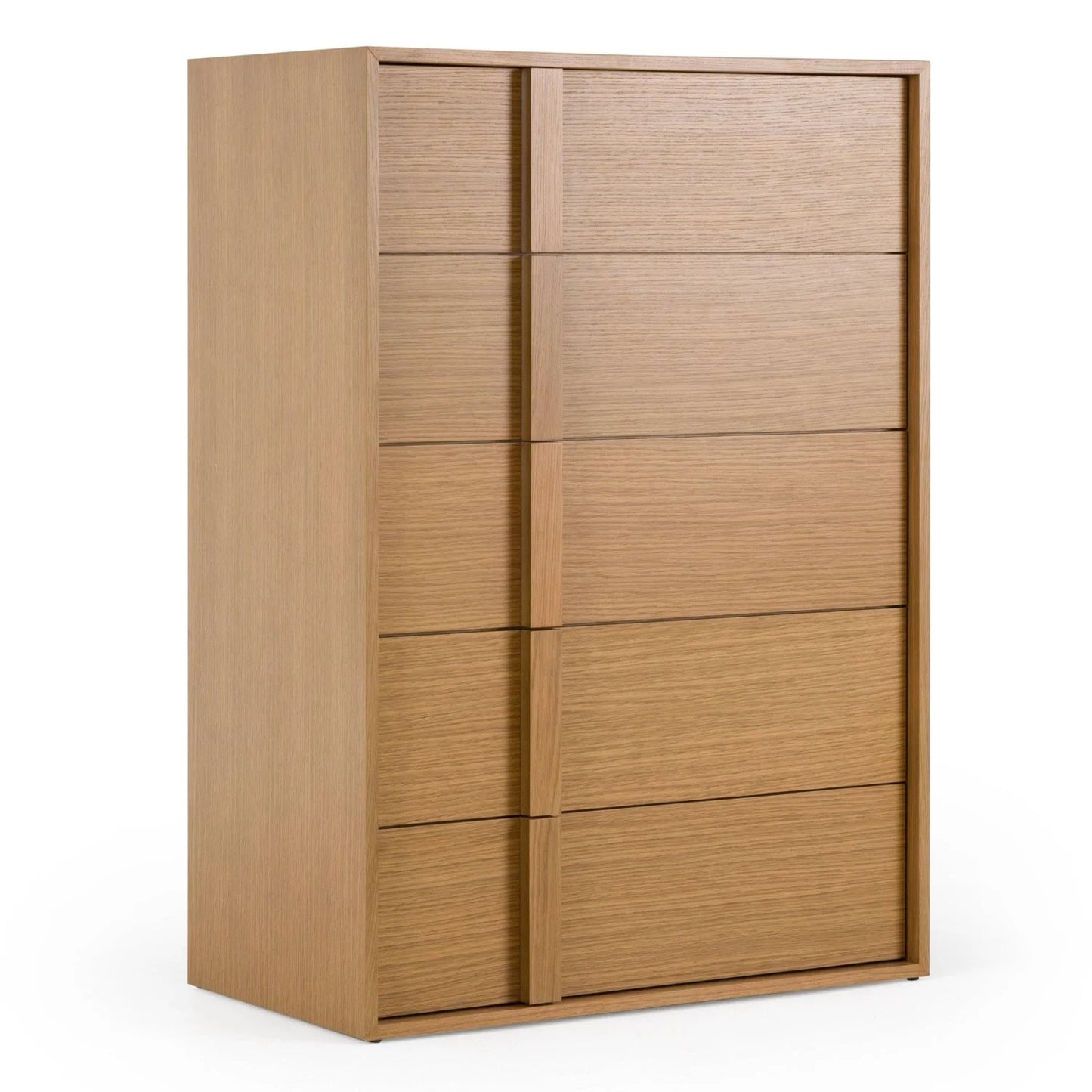 Luxury Modern Warm Oak 5-Drawer Chest European Style for Villa