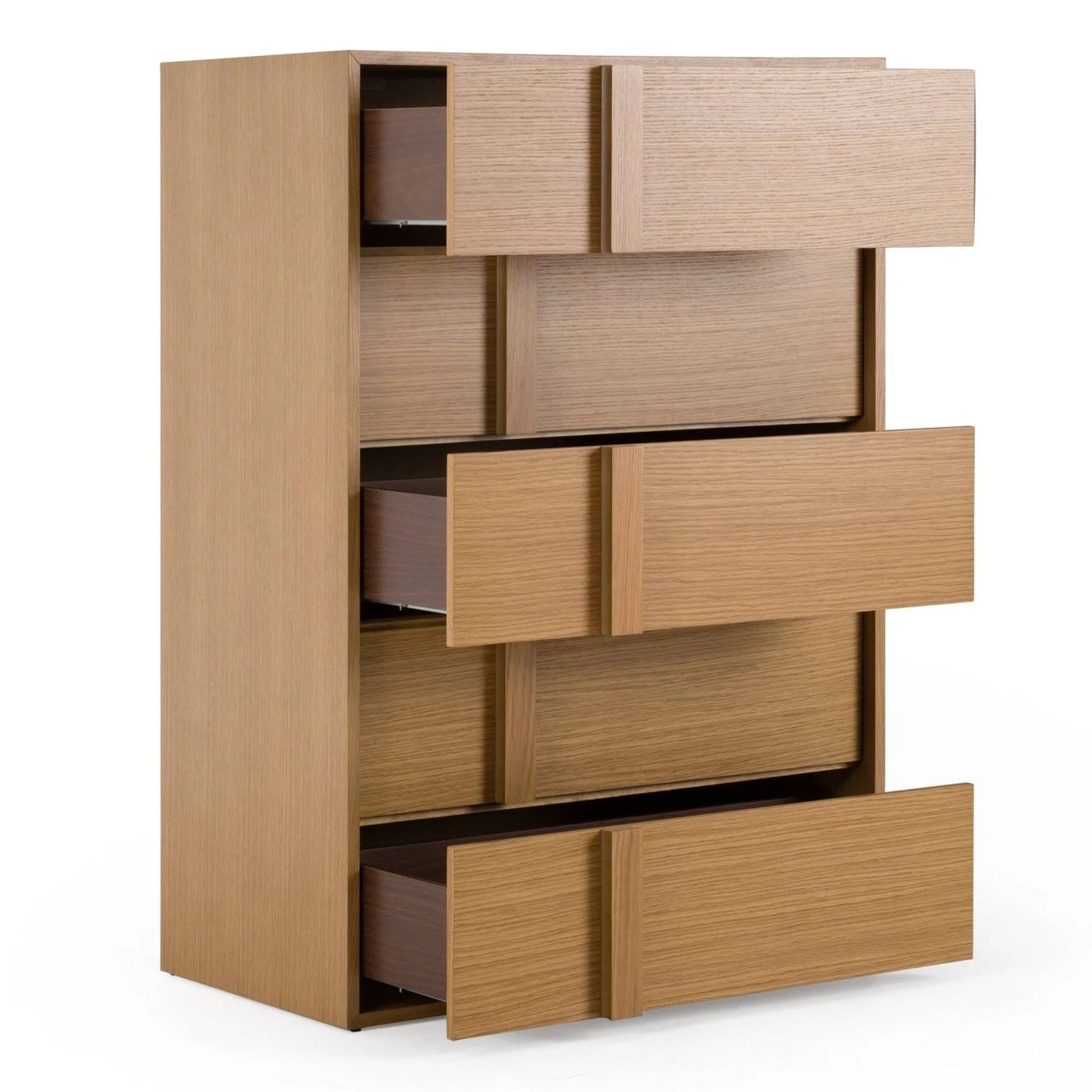 Luxury Modern Warm Oak 5-Drawer Chest European Style for Villa