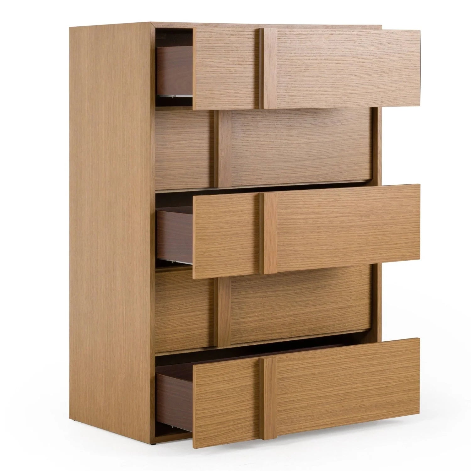 Luxury Modern Warm Oak 5-Drawer Chest European Style for Villa