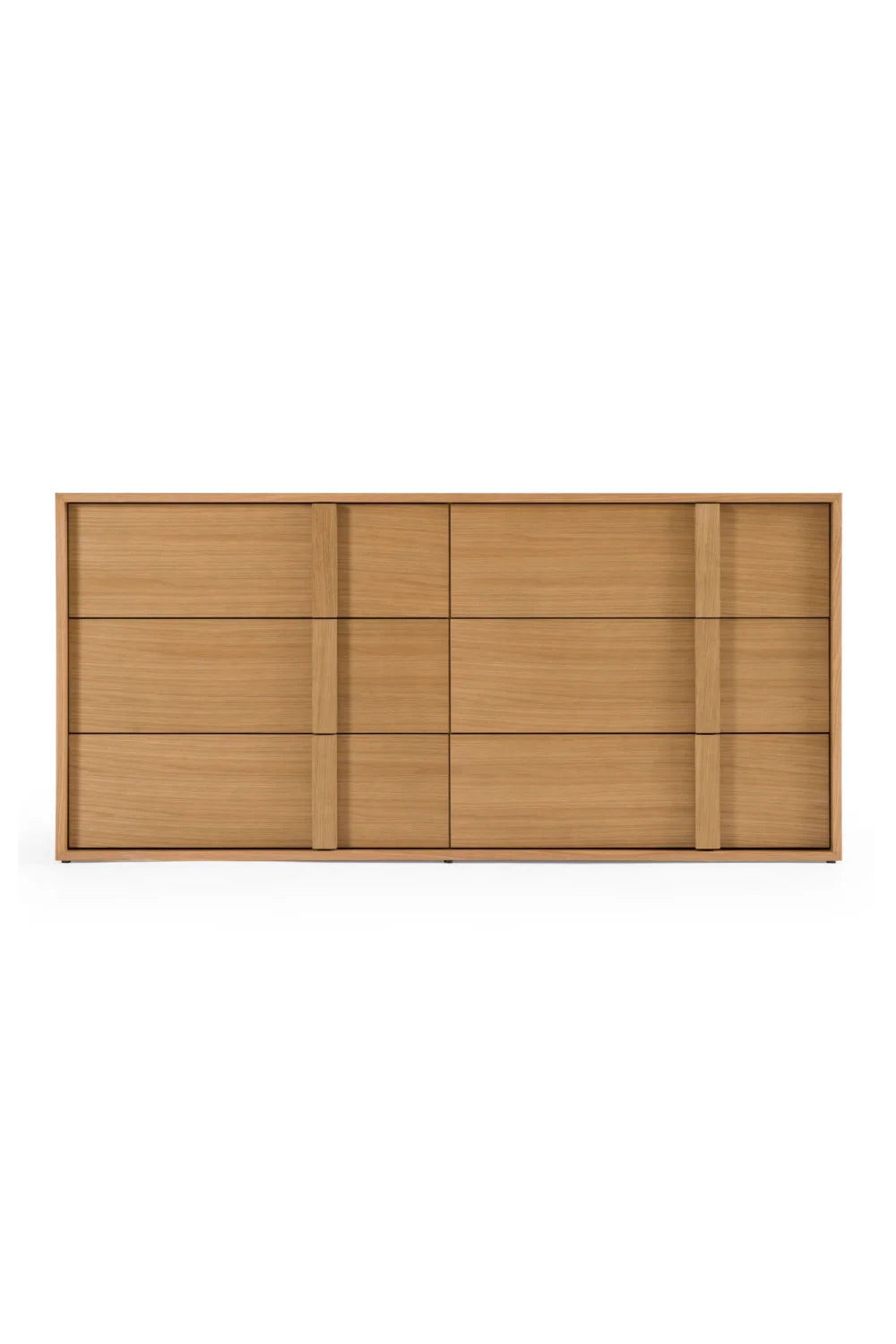 Luxury Modern Warm Oak 5-Drawer Dresser European Style for Villa